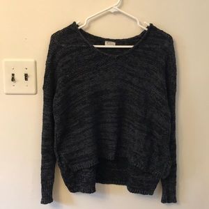 Grey knit cropped sweater